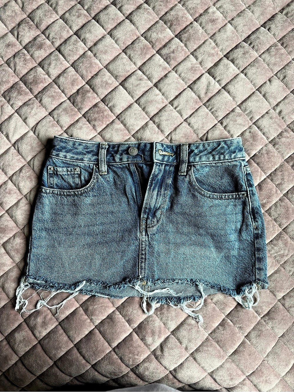 PacSun Women's Frayed Denim Jean Shorts in Blue